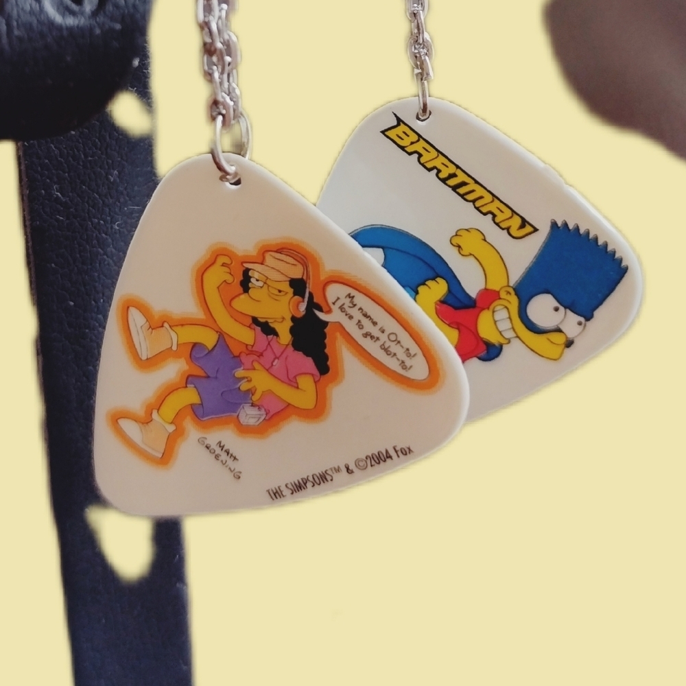 New Handmade Bartman & Ot-To Guitar Pick Dangle Earrings